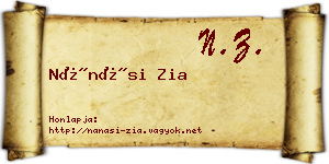 Nánási Zia névjegykártya
